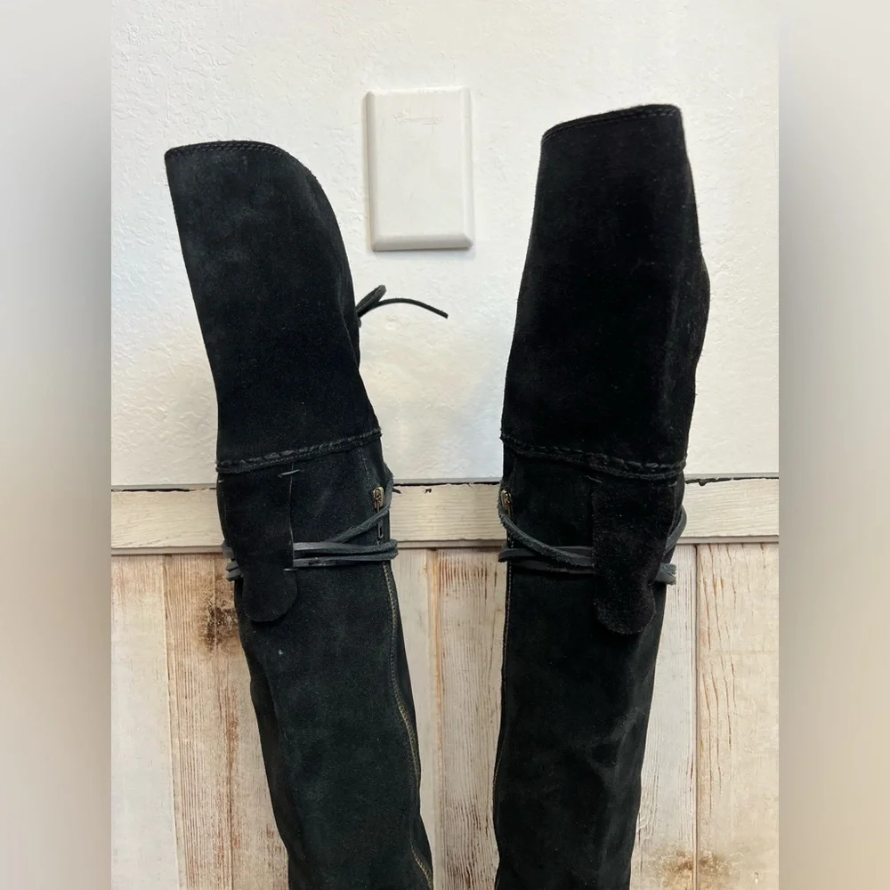 Freebird By Steven Brock Black Suede Over The Knee Boots